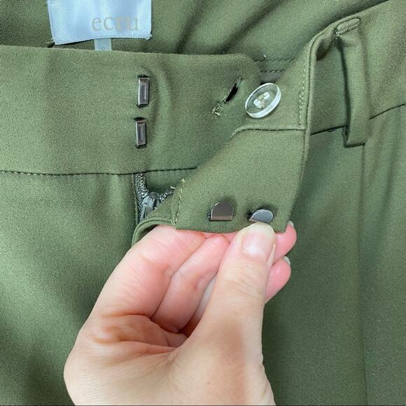 Ecru Military Green Ankle Zip Pants Size 8 - Picture 5 of 7